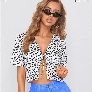 Black and white polka dot shirt